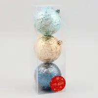 Ёлочные шары &laquo;Мадлен&raquo; капельки, d=8 см, набор 3 шт., МИКС
