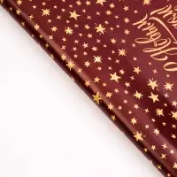 Бумага упаковочная новогодняя глянцевая &laquo;Уютного праздника&raquo;, 50&times;70 см