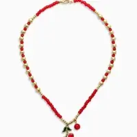 Колье из бисера &laquo;Вишня&raquo;, 40 см, красное в золоте