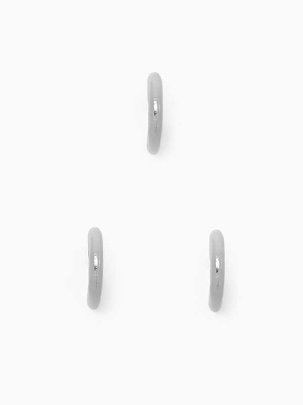 Серьги каффы «Трио», набор 3 шт. цвет серебро