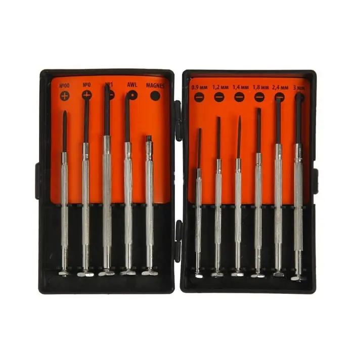 Набор отверток Sparta, для точных работ, PH00-0-1, SL0.9-3, 11 шт., пластиковый кейс Набор отверток Sparta, для точных работ, PH00-0-1, SL0.9-3, 11 шт., пластиковый кейс