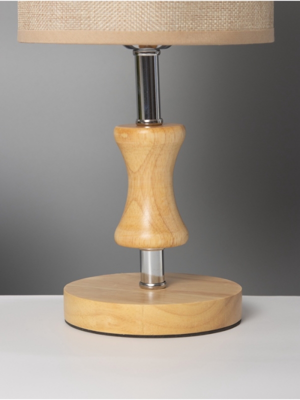 Лампа настольная BayerLux ЭКО Лампа настольная BayerLux ЭКО "Кло" 1х40Вт Е27 коричневый/хром/бежевый 16х16х38см