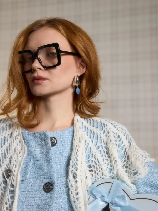 Серьги &laquo;Новый стиль. Сердечки&raquo;, голубые в серебре d=3 см