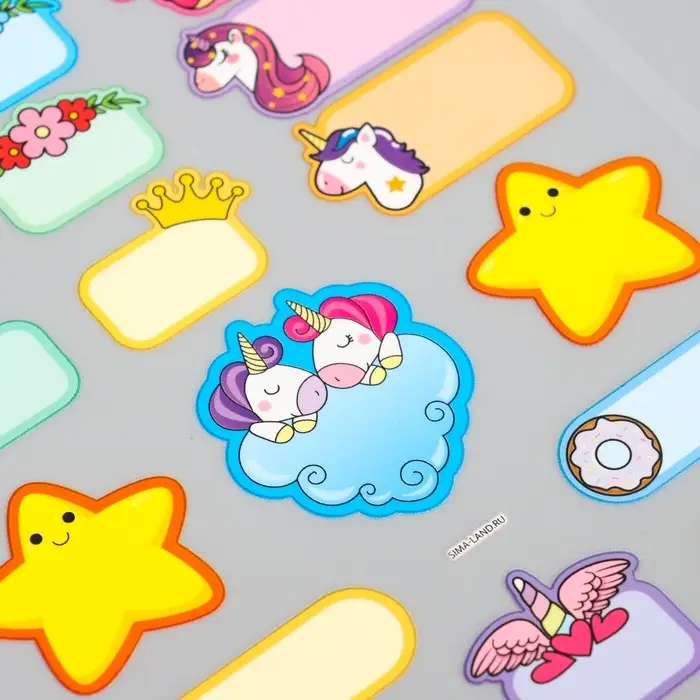 Термобирки для одежды. Набор именных термонаклеек для маркировки детских вещей &laquo;Мир волшебства&raquo;, 54 шт.