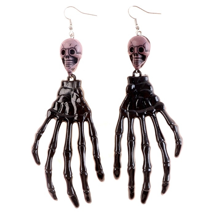 Карнавальные серьги «Скелет», цвета МИКС Карнавальные серьги «Скелет», цвета МИКС