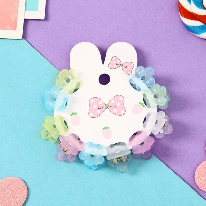 Краб для волос  Краб для волос "Соня" (набор 10 шт) ромашка, 1,5 см, микс