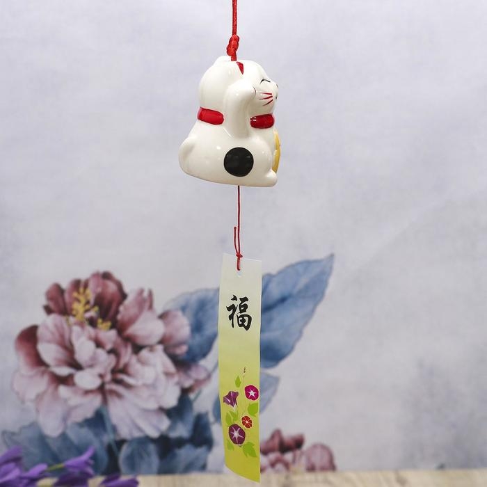 Сувенир керамика колокольчик Сувенир керамика колокольчик "Манеки-неко Семья" 5х6,5х6,5 см