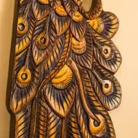 Панно настенное &laquo;Павлин&raquo;, 100 см, дерево албезия