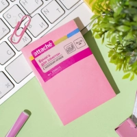 Стикеры Attache с клеев. краем 76х51,неон, розовый 100л