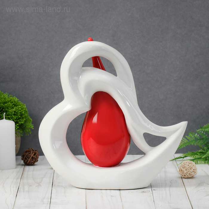 Ваза керамика настольная Ваза керамика настольная "Капля" сердце, 24х24,5 см, микс