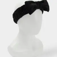 Повязка для умывания "Бантик", микрофибра, цвет черный