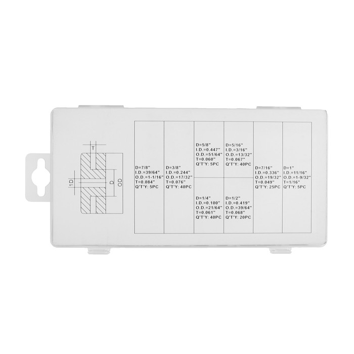 Уплотнительное кольцо, 8 видов, набор 180 шт