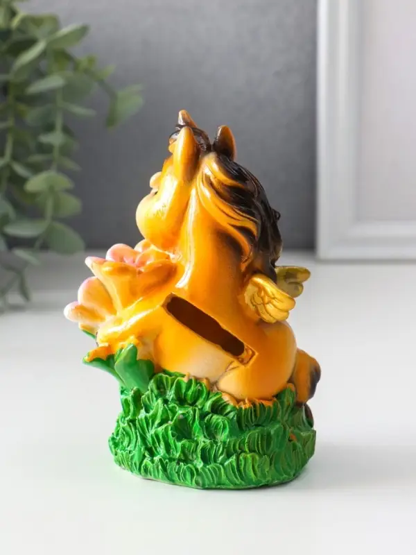 Копилка полистоун Копилка полистоун "Лошадка с цветами" 5,5х8х12,5 см