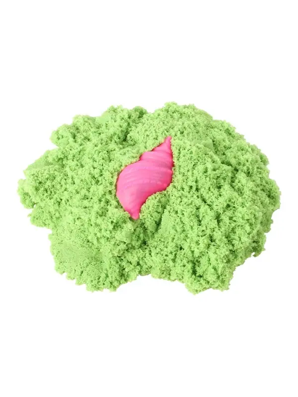 Игрушки в наборе ТМ Игрушки в наборе ТМ "Космический песок" зелёный + формочка 150 г. Пакет.