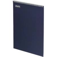 Блокнот 40л,А4,мет.гребень,однотонная обл.,ВДлак,в ассортименте