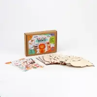 Роспись по дереву «Весёлые зверята», 13 основ, с наклейками Роспись по дереву «Весёлые зверята», 13 основ, с наклейками