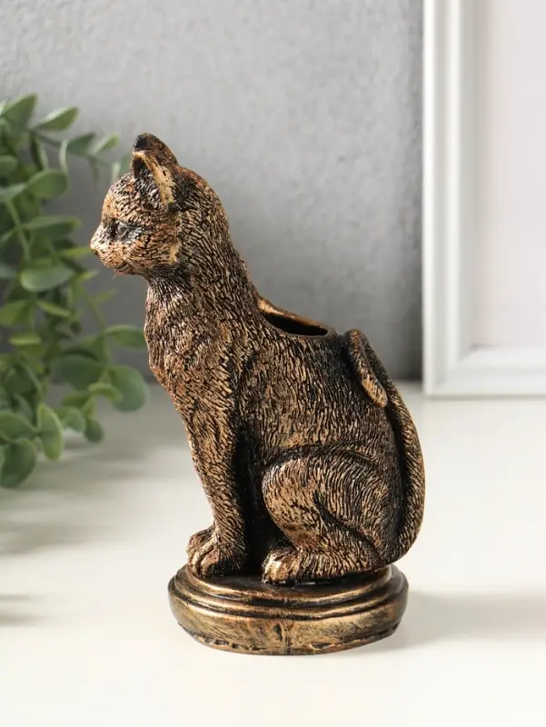 Подсвечник на 1 свечу &laquo;Кошка&raquo;, 17&times;10&times;8 см, под бронзу