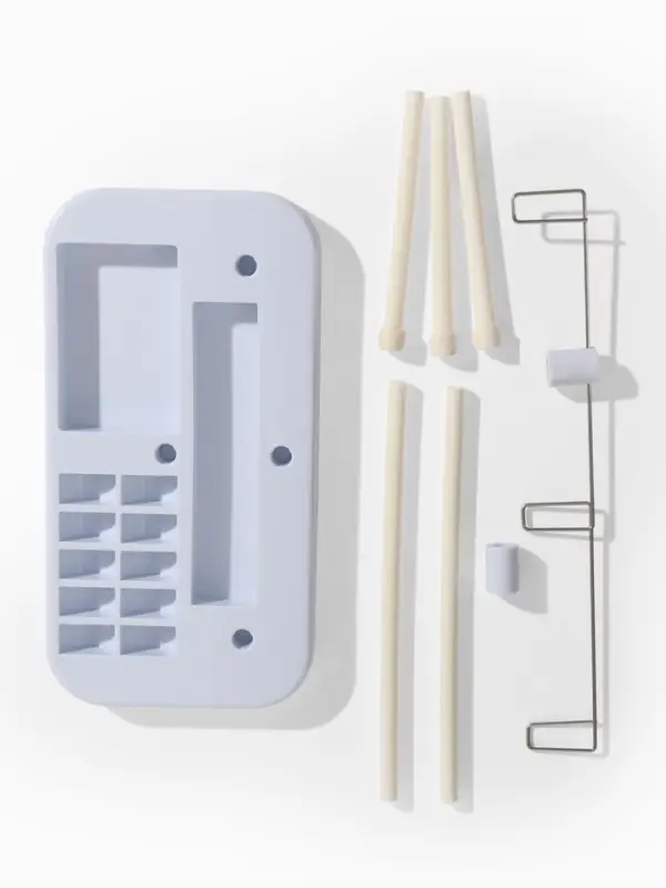 Органайзер-стойка для ниток, на подставке, 20.7&times;10.8&times;36.5 см, голубой, белый