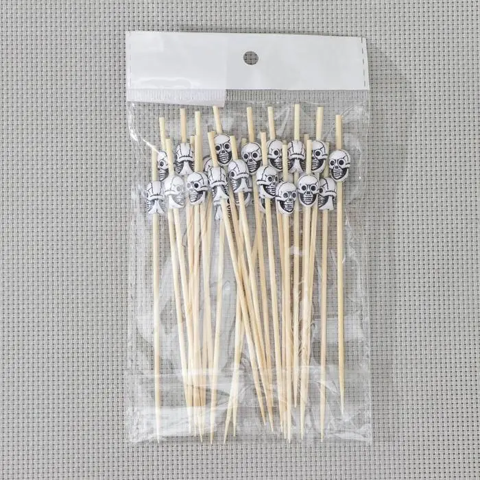 Шпажки «Череп», набор 25 шт, 12 см, бамбук, белый Шпажки «Череп», набор 25 шт, 12 см, бамбук, белый
