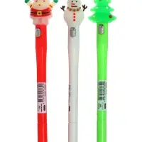 Ручка-прикол Calligrata &laquo;Новый год&raquo;, светящаяся, чёрный стержень, гелевая, подарочная, МИКС