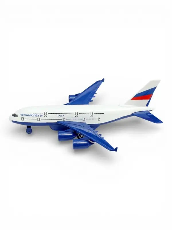 Модель металл. "Авиалайнер", 22 см, свет-звук, инерц., подв. детали 1706C158-R (36)