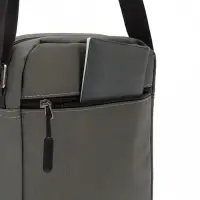 Сумка мужская через плечо на длинном ремне 20&times;6&times;25 см, серая