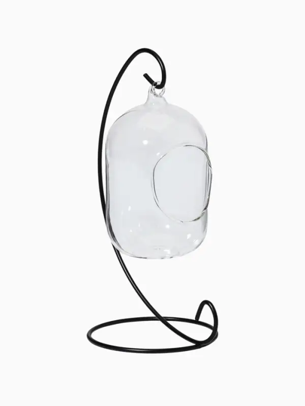 Флорариум &laquo;Цилиндр&raquo;, на подвесе, 12&times;8 см, h=23 см, стекло, прозрачный, чёрный