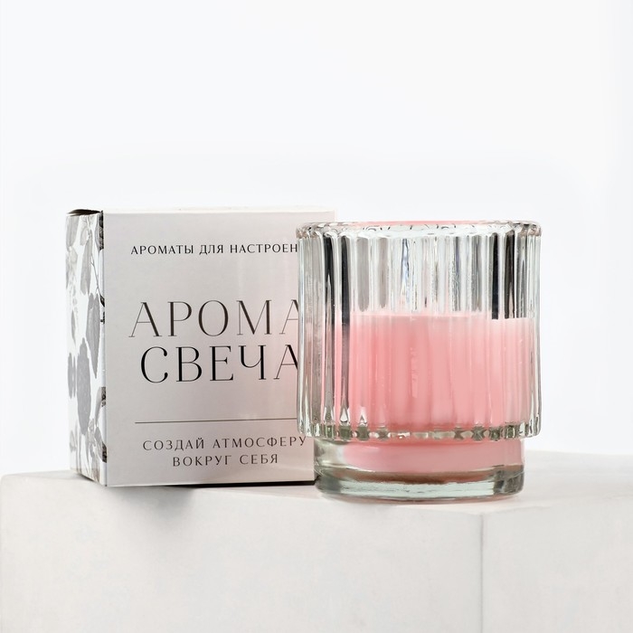 Свеча ароматическая в стекле: клубника, 7 х 8 см. Свеча ароматическая в стекле: клубника, 7 х 8 см.