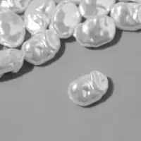 Бусины пластиковые на нити &laquo;Жемчуг&raquo;, 15&times;10 мм, набор 80 шт., цвет белый