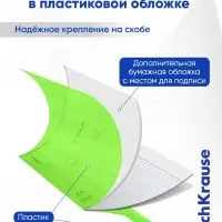 Тетрадь 24 листа, ErichKrause &laquo;Классика CoverPro Neon&raquo;, в клетку, пластиковая обложка, блок офсет, 100% белизна, зелёная