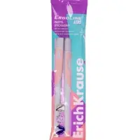Набор ручек шариковых ErichKrause ErgoLine Grip Pastel, SuperGlide, 2 штуки, узел 0.5 мм, синие чернила