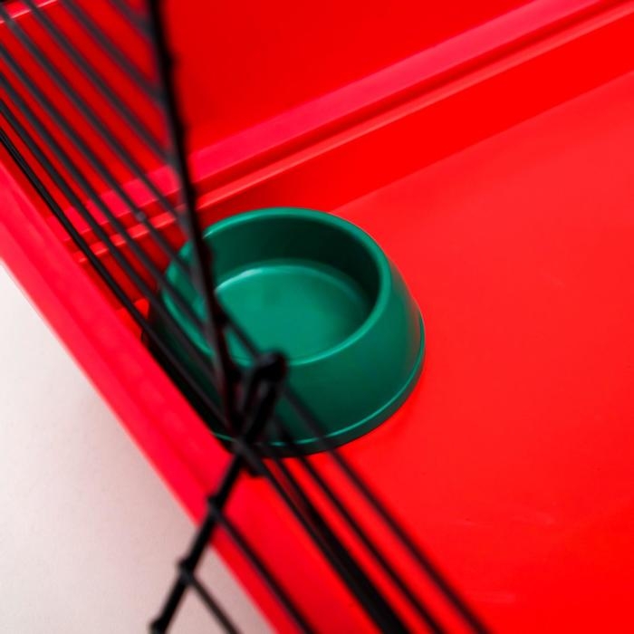 Клетка для грызунов Клетка для грызунов "Пижон" №5, с 3 этажами, укомплектованная, 41 х 30 х 58 см, рубиновая