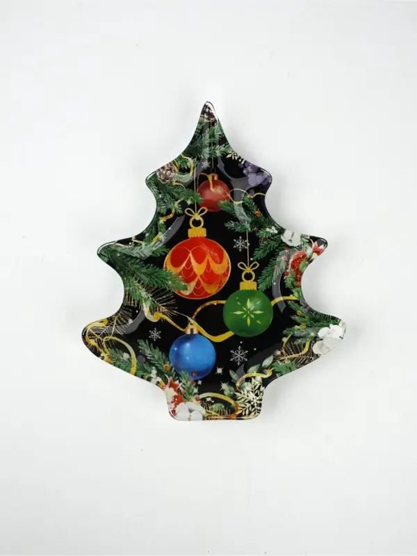 Блюдо новогоднее плоское &laquo;Новогодние игрушки&raquo;, 16.5&times;19.5 см