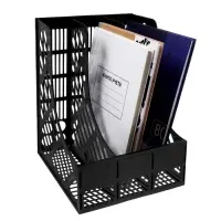 Лоток вертикальный, 3-х секционный, разборный, чёрный