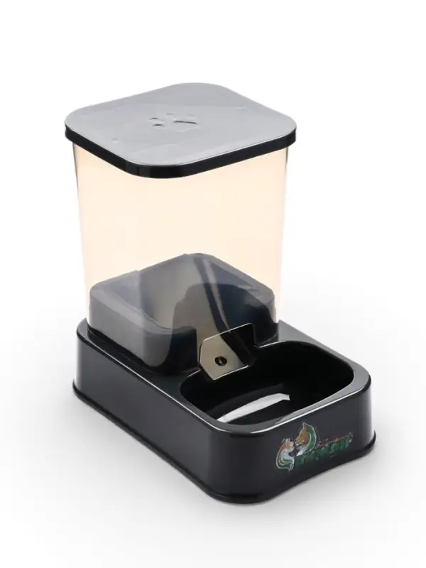 Автокормушка, 1.5 л, нескользящее основание, чёрная