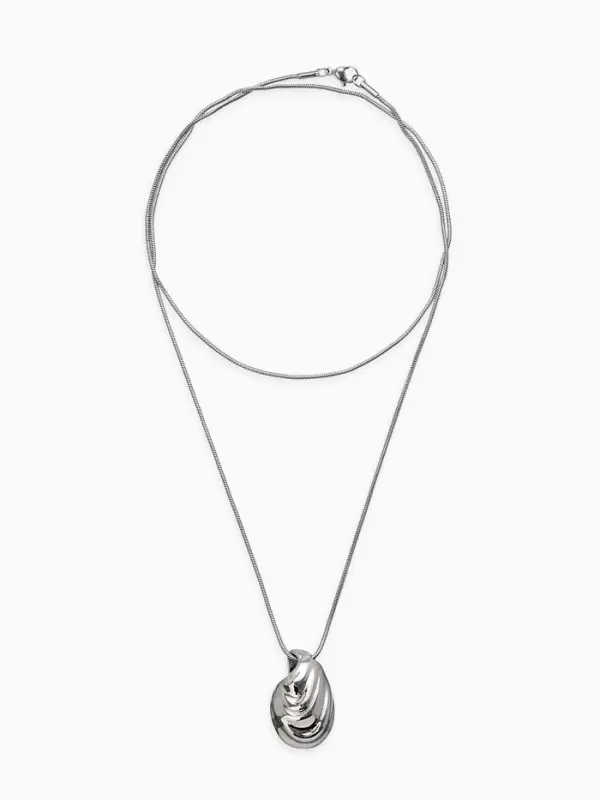 Кулон на цепочке &laquo;Ракушка&raquo;, 75 см, цвет серебро