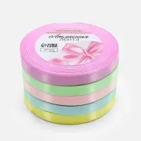 Атласная лента, набор 5 шт. &laquo;Пастельный&raquo;, 10 мм, 23&plusmn;1 м