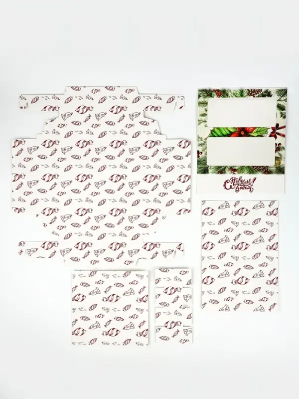 Коробка под 8 конфет и шоколад, с окном &laquo;Новогодние подарки&raquo;, 17.7&times;17.8&times;3.8 см