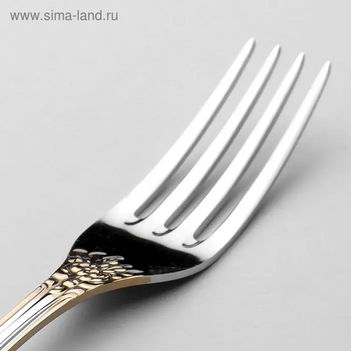 Вилка столовая «Тройка», h=19,5 см, толщина 2 мм, локальное нитрид-титановое покрытие Вилка столовая «Тройка», h=19,5 см, толщина 2 мм, локальное нитрид-титановое покрытие