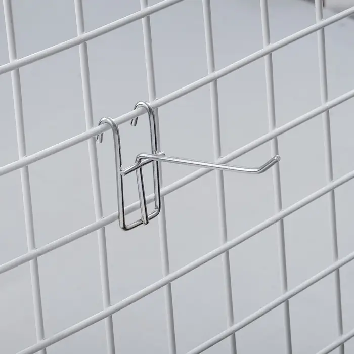 Крючок на сетку одинарный, d=3 мм, L=4.5 см, цвет хром