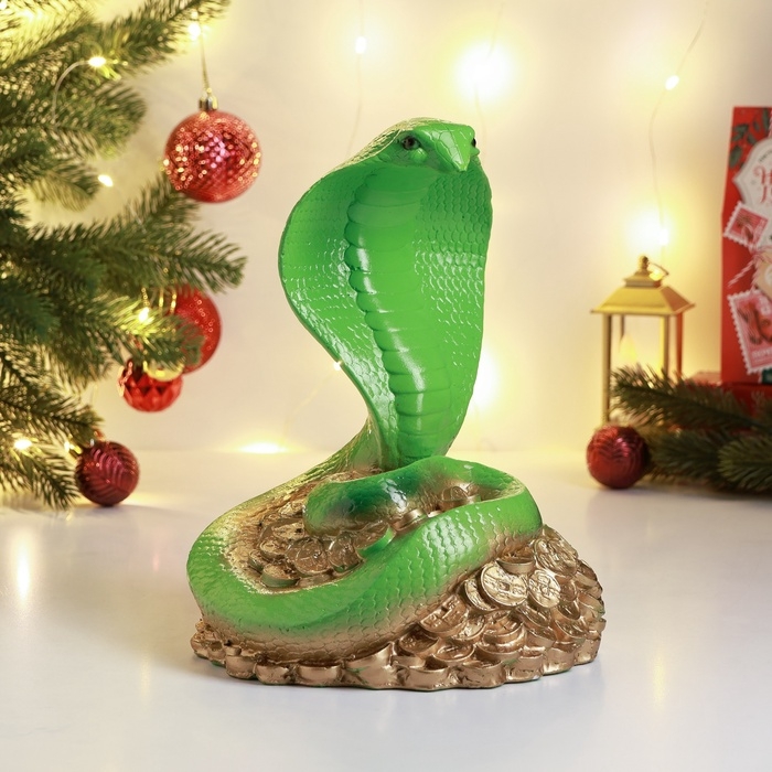 Фигура Фигура "Кобра на деньгах" 25х18см, зеленая
