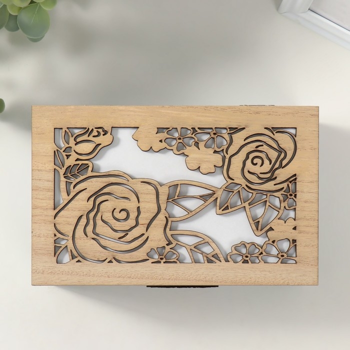 Шкатулка дерево  Шкатулка дерево "Древо жизни. Розы" 19х12х7,3 см