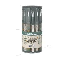 Ручка шариковая ErichKrause "ColorTouch Natural Life", узел 0.7 мм, синяя, тонкое письмо, резиновый держатель, стержень с дизайном, микс