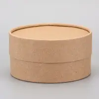 Коробка круглая подарочная, завальцованная крафт, 12&times;6 см