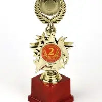 Кубок 192, 2 место, наградная фигура, золото, подставка пластик, 23 см