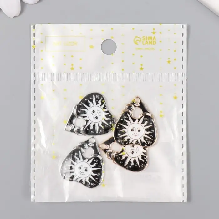 Декор для творчества металл Декор для творчества металл "Солнце символ" эмаль МИКС 2,6х2,3 см