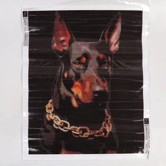 Алмазная вышивка полное заполнение Алмазная вышивка полное заполнение "Доберман", на холсте 40*50 см