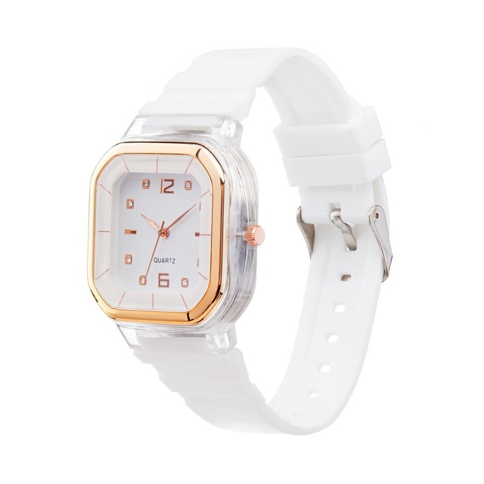 Часы наручные кварцевые женские, 4.1 х 4.1 см, ремешок силикон, белые Часы наручные кварцевые женские, 4.1 х 4.1 см, ремешок силикон, белые