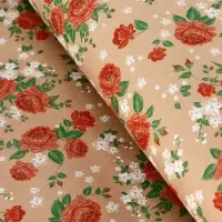 Бумага упаковочная крафт «Пионы», красный, 0.72×10±5% м, 60 г