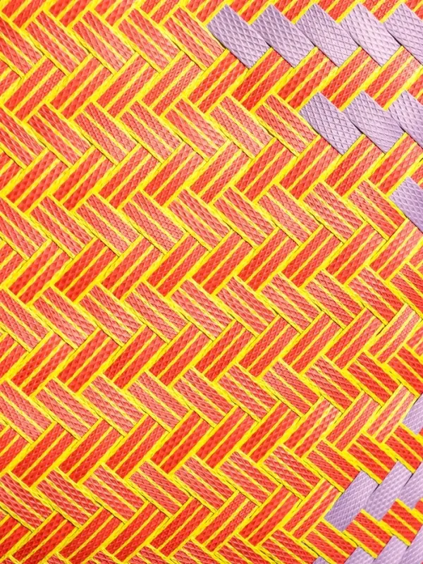 Сумка плетёная, 30×15×45 см, пластик, сиренево-жёлтая